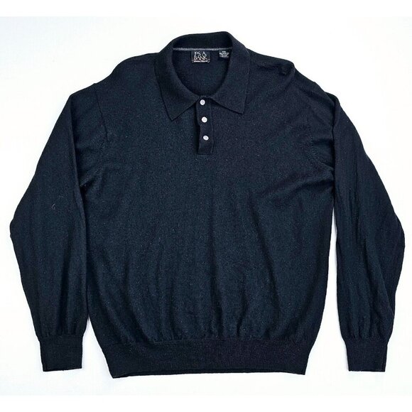 Jos. A. Bank Signature Size 2XL Men's Black Merino Wool Long Sleeve Sweater - Picture 1 of 8